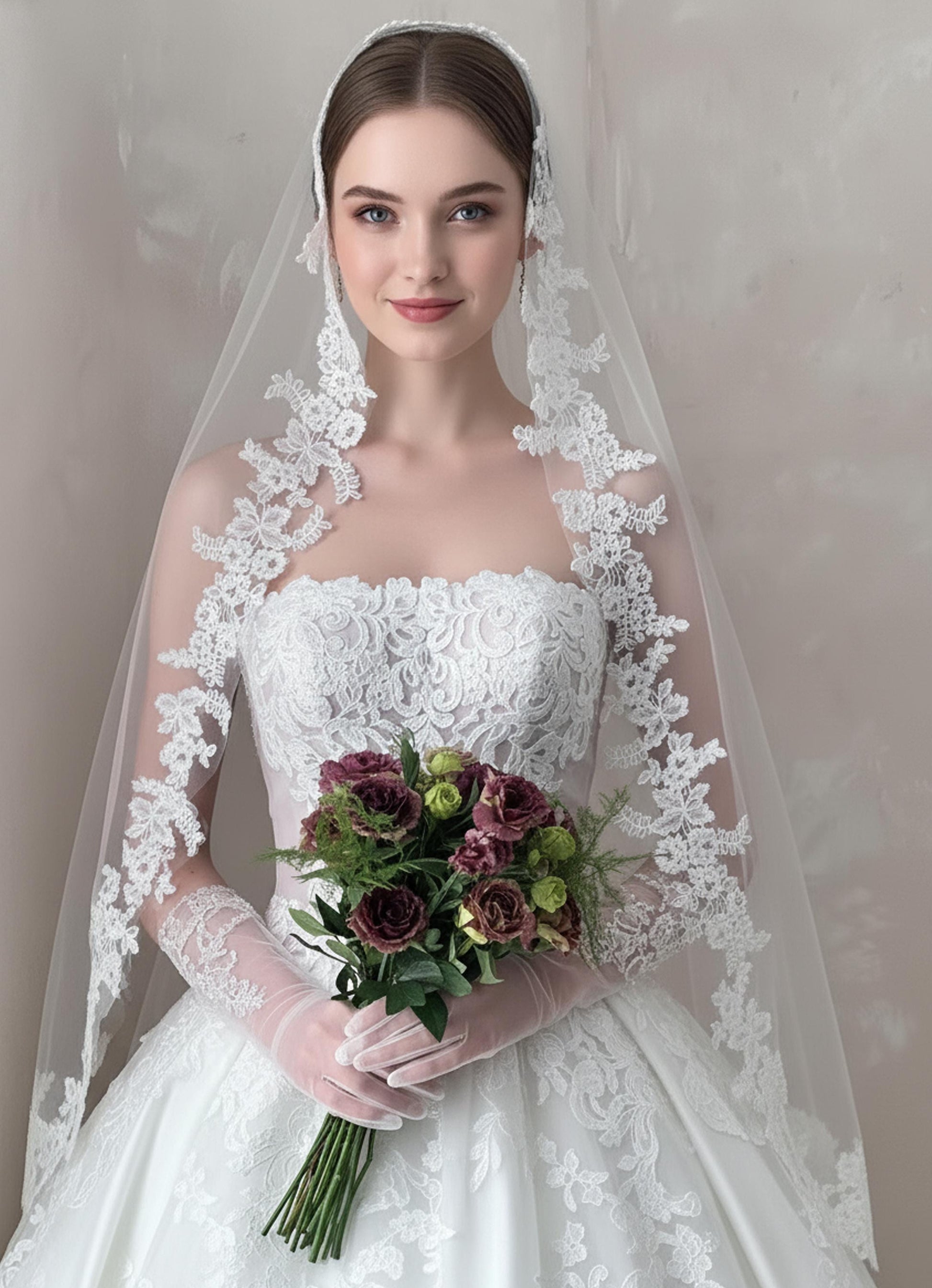 Custom Wedding Veil with Name, Personalized Embroidered Bridal Veil, Minimalist Tulle Veil