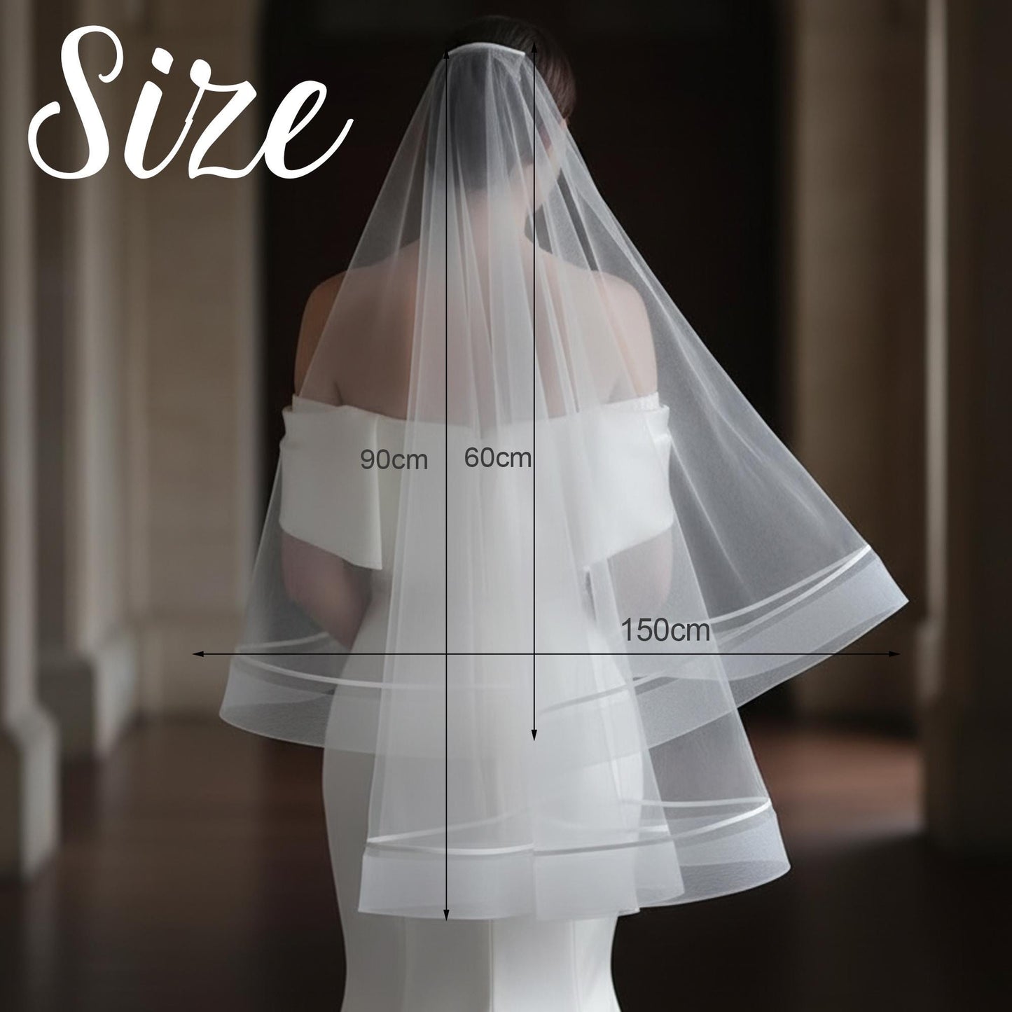 Custom Wedding Veil with Name, Personalized Embroidered Bridal Veil, Minimalist Tulle Veil