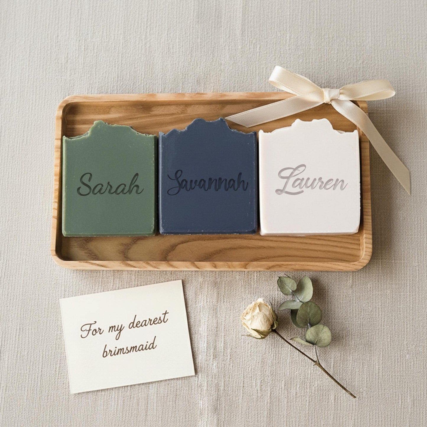 Wedding Bridesmaid Personalized Soap | Handmade Bridesmaid Proposal Gift | Bridal Party Favor | Elegant Shower Favor