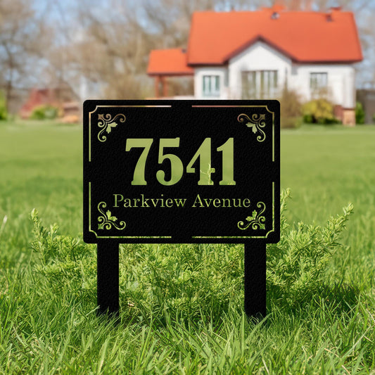 Personalized Address Plaque Metal Sign - Modern Address Signs
