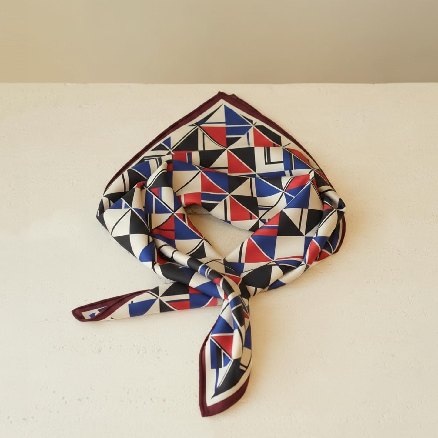 Custom Printed Silk Scarf, Vintage Floral & Geometric Designs, Square Silk Scarf for Women, Personalized Art Scarf Gift