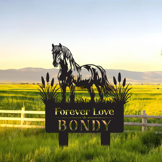 Custom Horse Memorial Yard Sign – Pet Remembrance Garden Stake