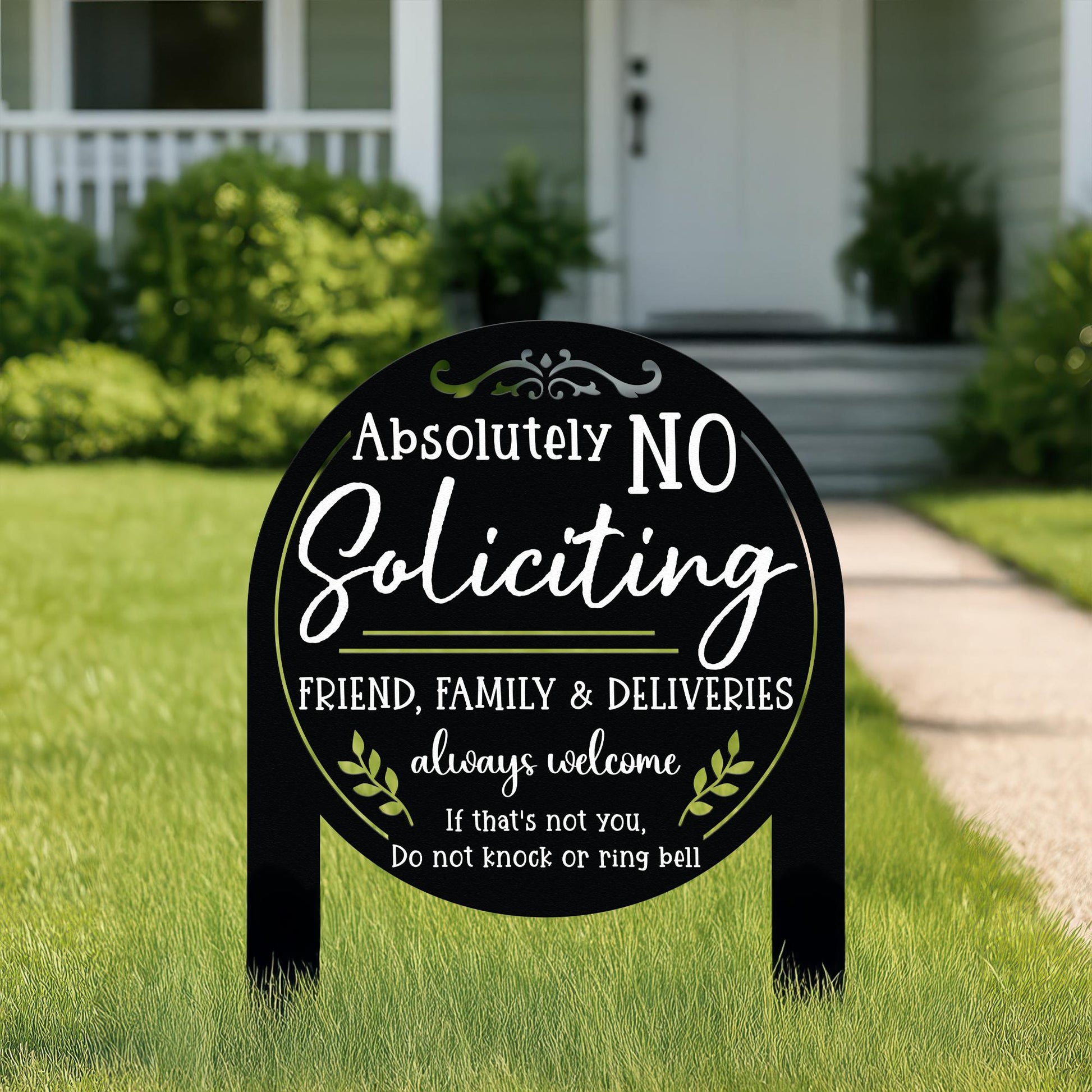 No Soliciting Yard Sign, Metal House Sign, No Soliciting Sign for Home Decor, Funny Metal Yard Stake, Outdoor Decoration, Housewarming Gifts