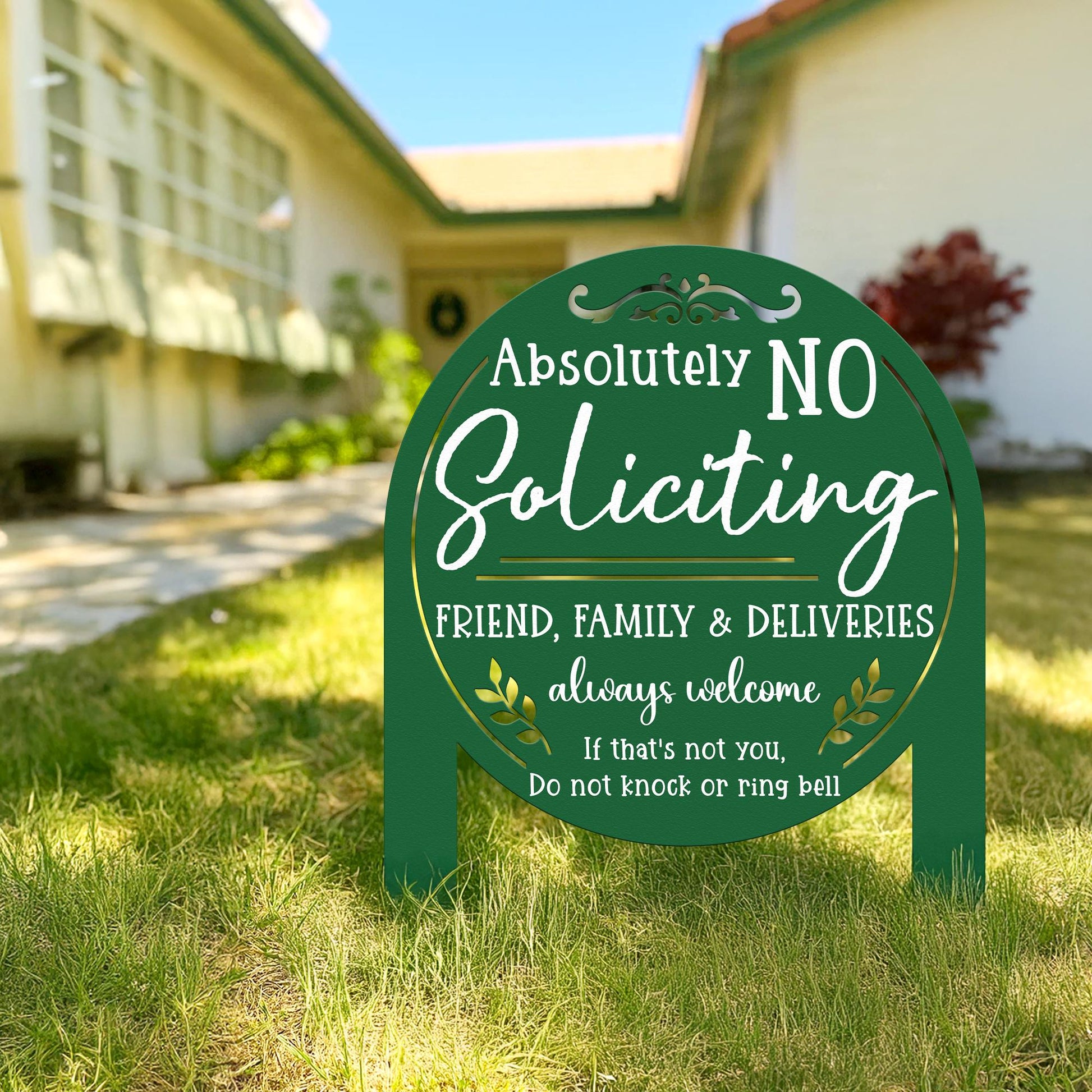 No Soliciting Yard Sign, Metal House Sign, No Soliciting Sign for Home Decor, Funny Metal Yard Stake, Outdoor Decoration, Housewarming Gifts