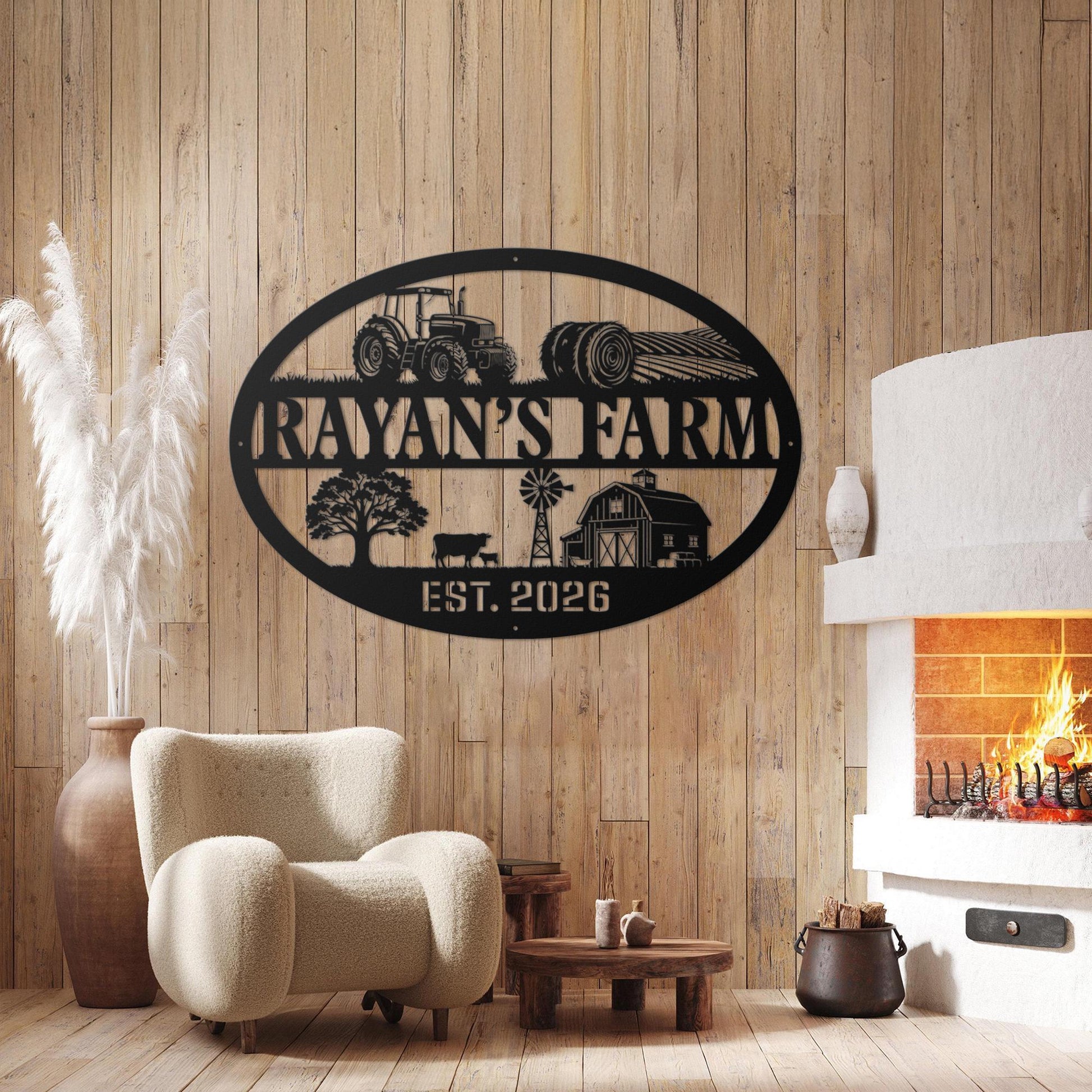 Personalized Farm Metal Sign – Custom Family Farm Name Wall Decor