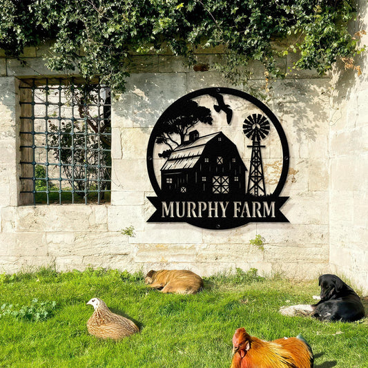 Personalized Farm Metal Sign – Custom Barn Wall Decor with Family Farm Name
