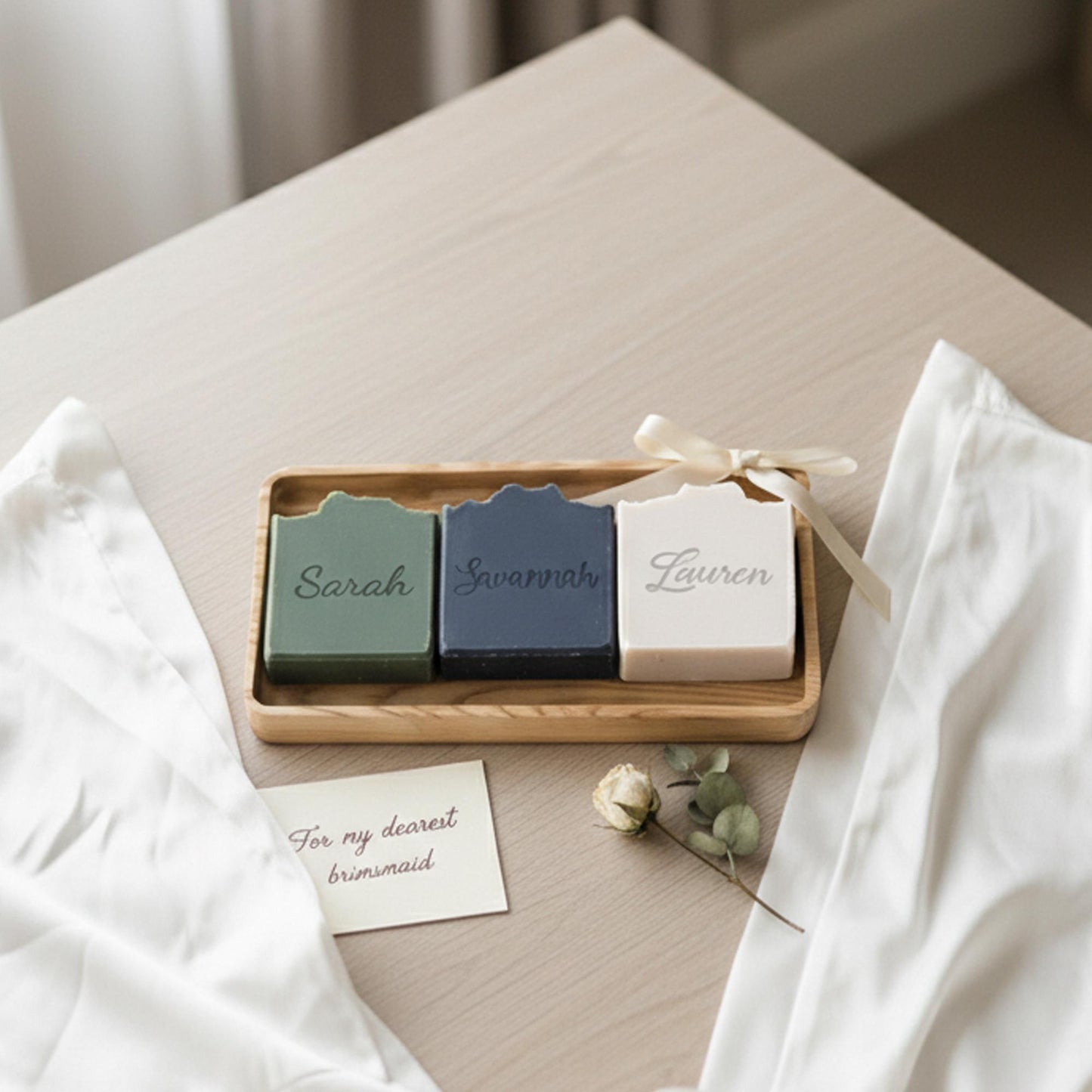 Wedding Bridesmaid Personalized Soap | Handmade Bridesmaid Proposal Gift | Bridal Party Favor | Elegant Shower Favor