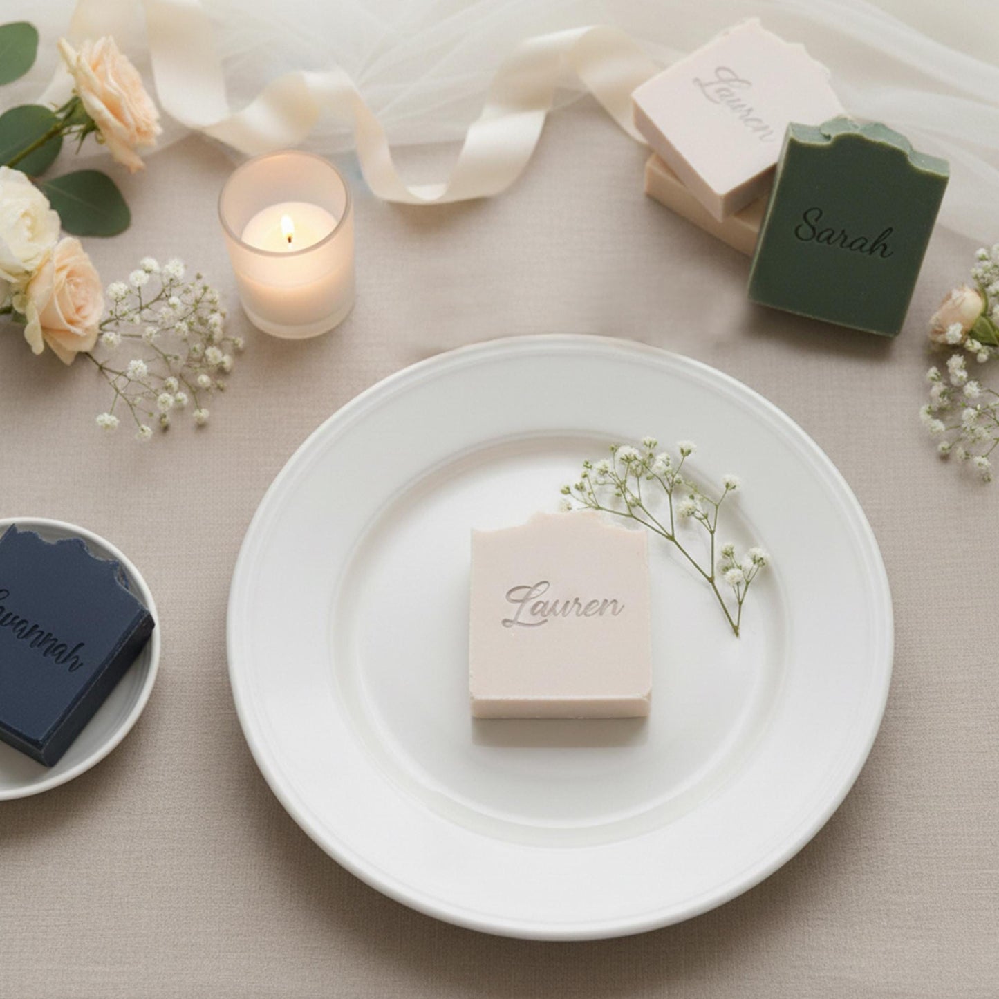 Wedding Bridesmaid Personalized Soap | Handmade Bridesmaid Proposal Gift | Bridal Party Favor | Elegant Shower Favor