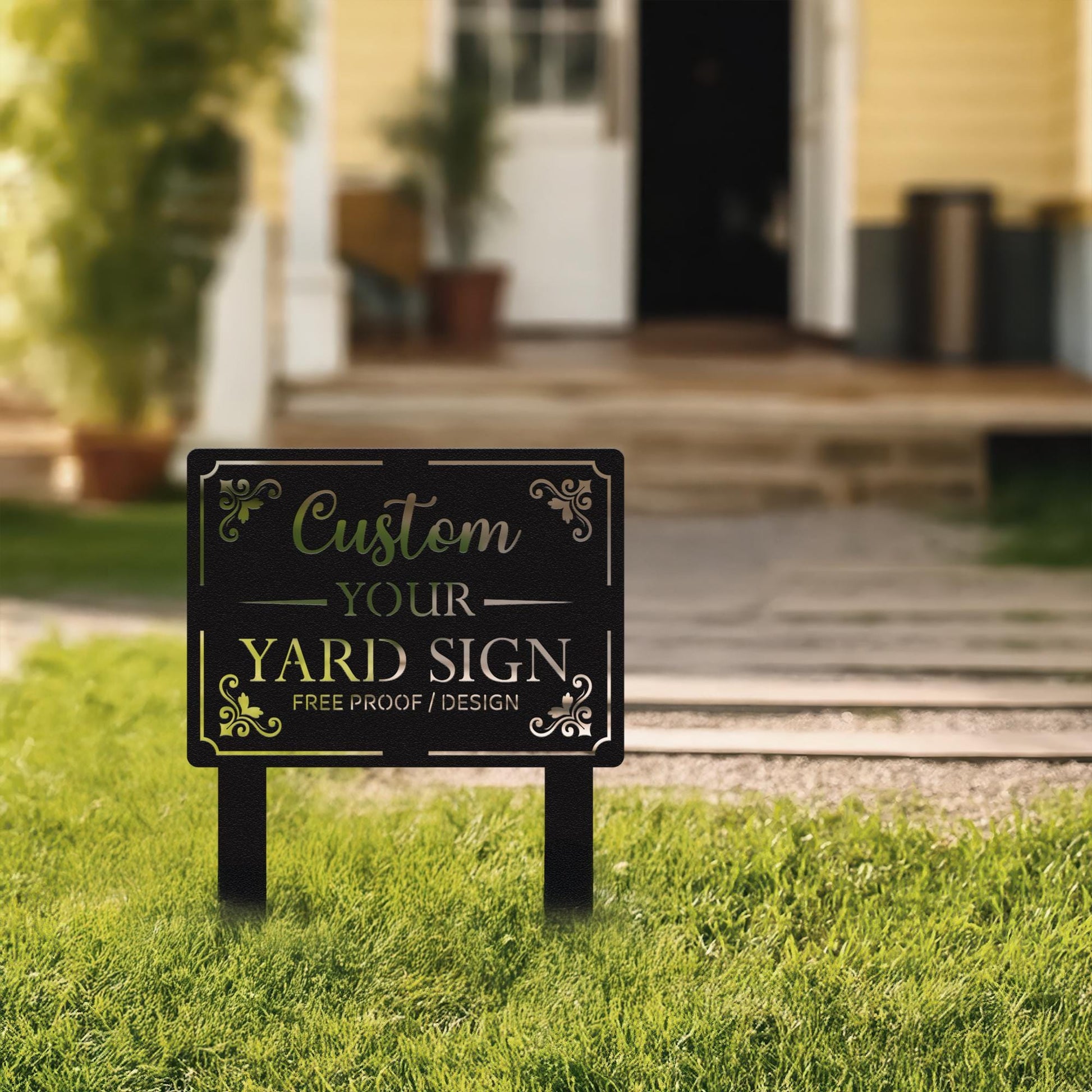 Custom Yard Sign with Stake, Personalized Metal Lawn Sign, Outdoor Metal Sign, Personalized Metal Lawn Marker, Yard Sign for Home