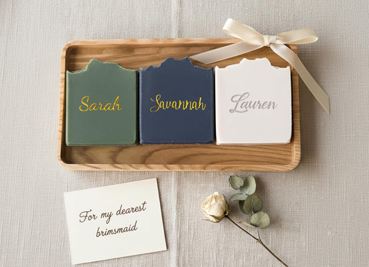 Wedding Bridesmaid Personalized Soap | Handmade Bridesmaid Proposal Gift | Bridal Party Favor | Elegant Shower Favor