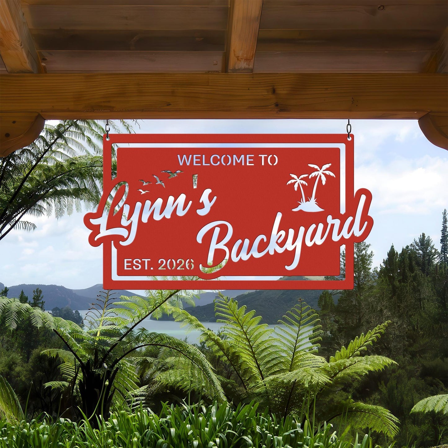 Custom Backyard Sign - Personalized Welcome Metal Wall Art