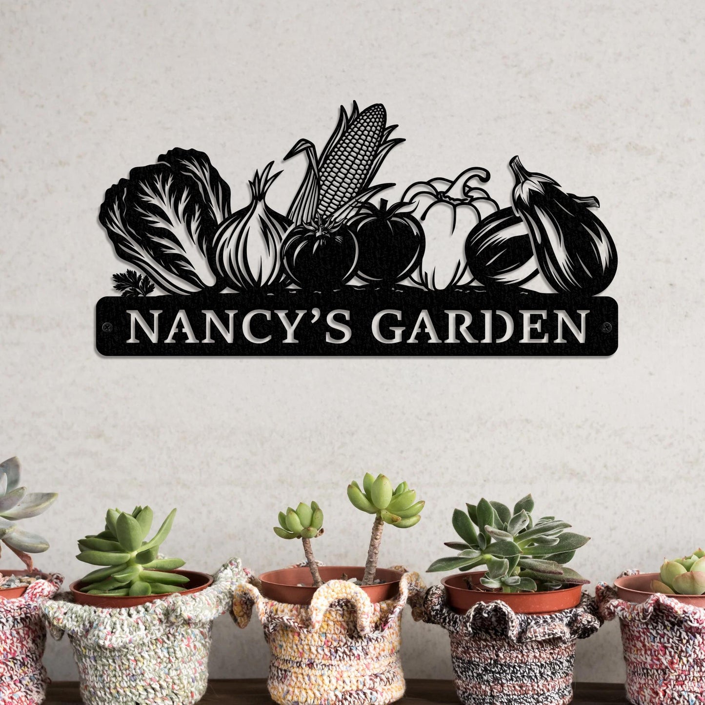 Rustic Garden Metal Sign – Personalized Backyard Vegetable Garden Wall Art