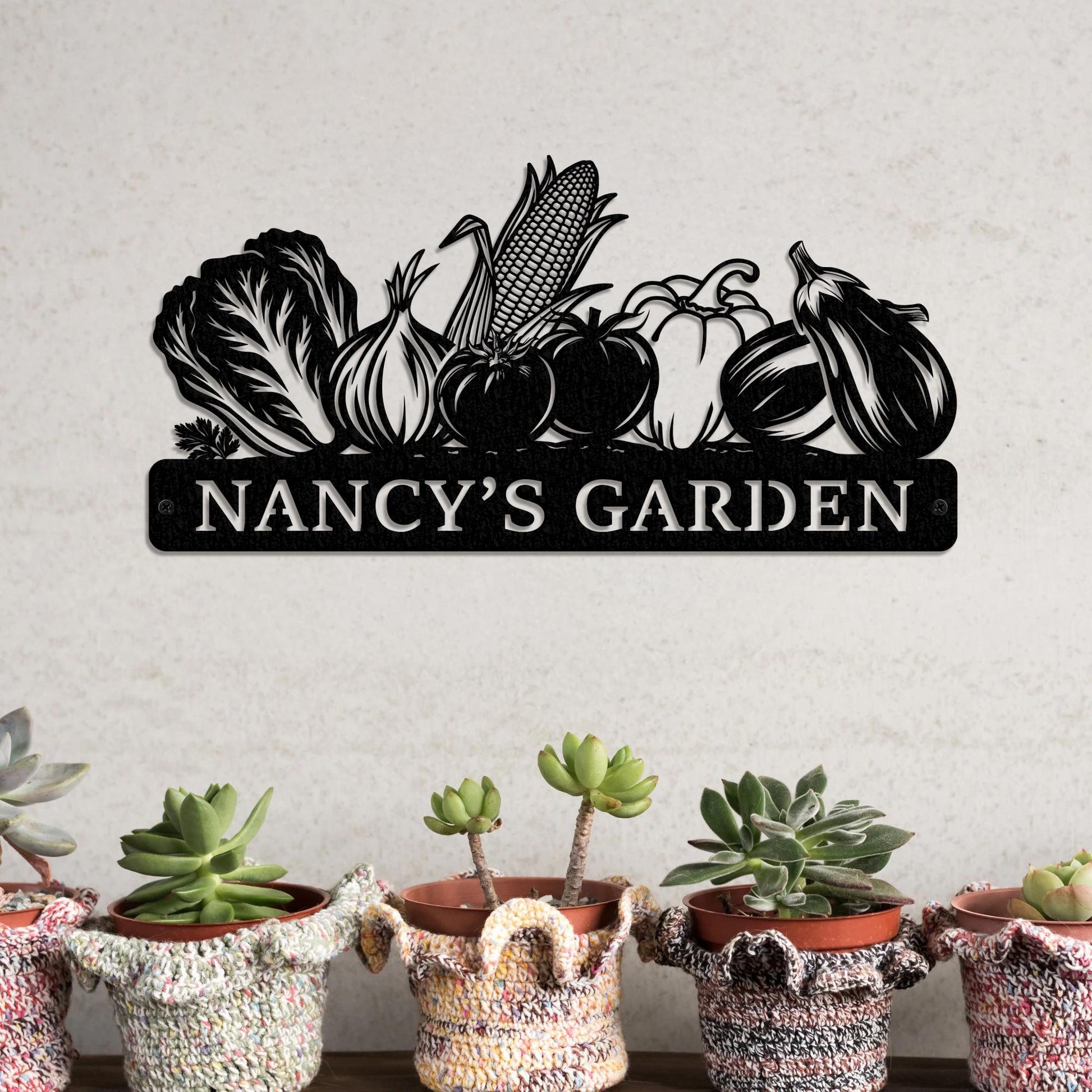 Rustic Garden Metal Sign – Personalized Backyard Vegetable Garden Wall Art
