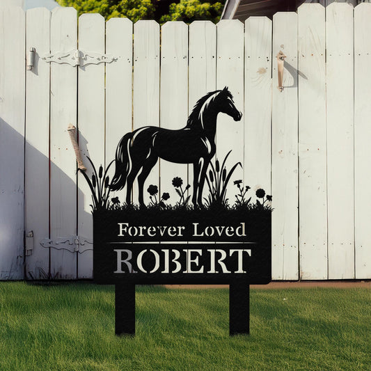 Personalized Horse Memorial Garden Sign – Custom Name Pet Remembrance Yard Stake