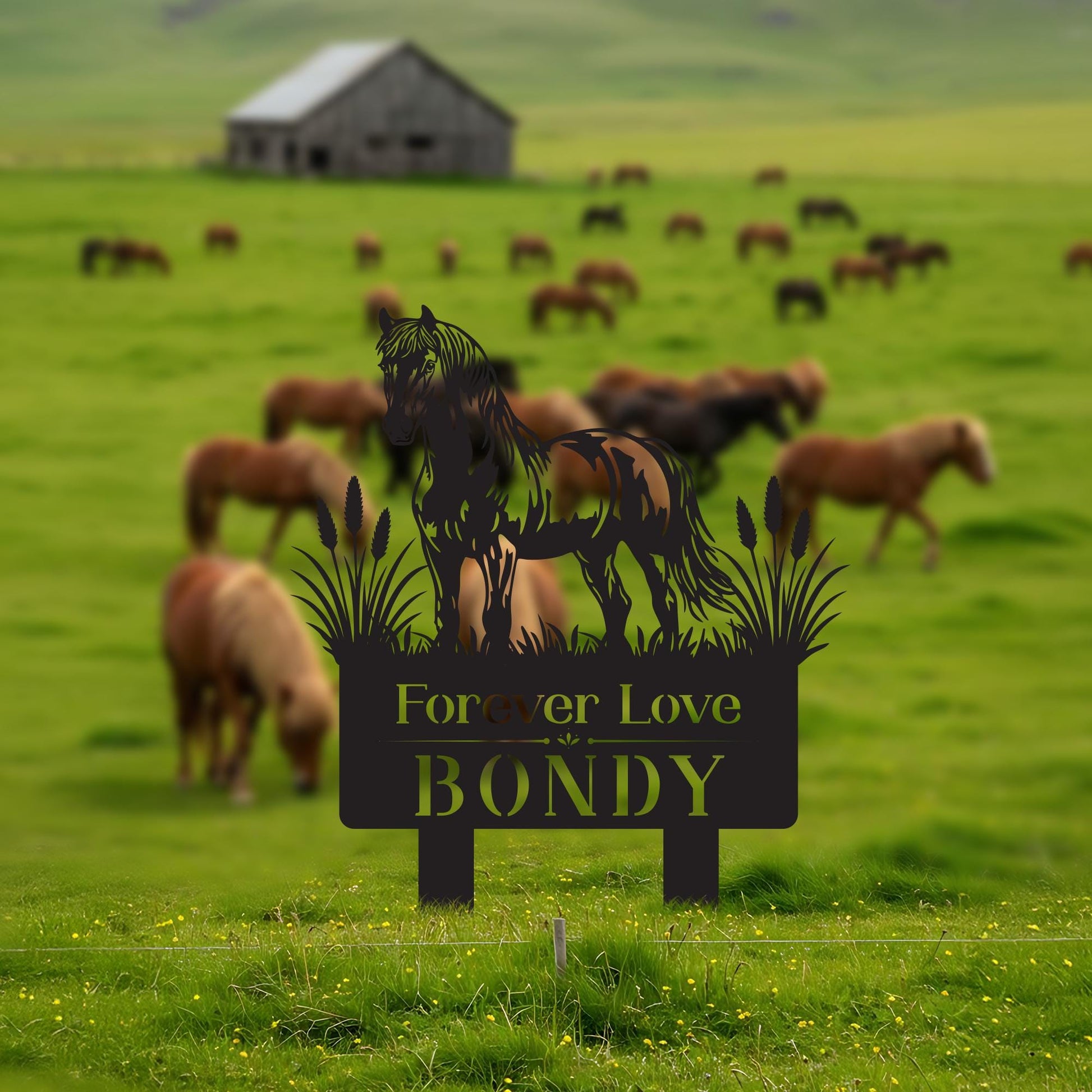 Custom Horse Memorial Yard Sign – Pet Remembrance Garden Stake