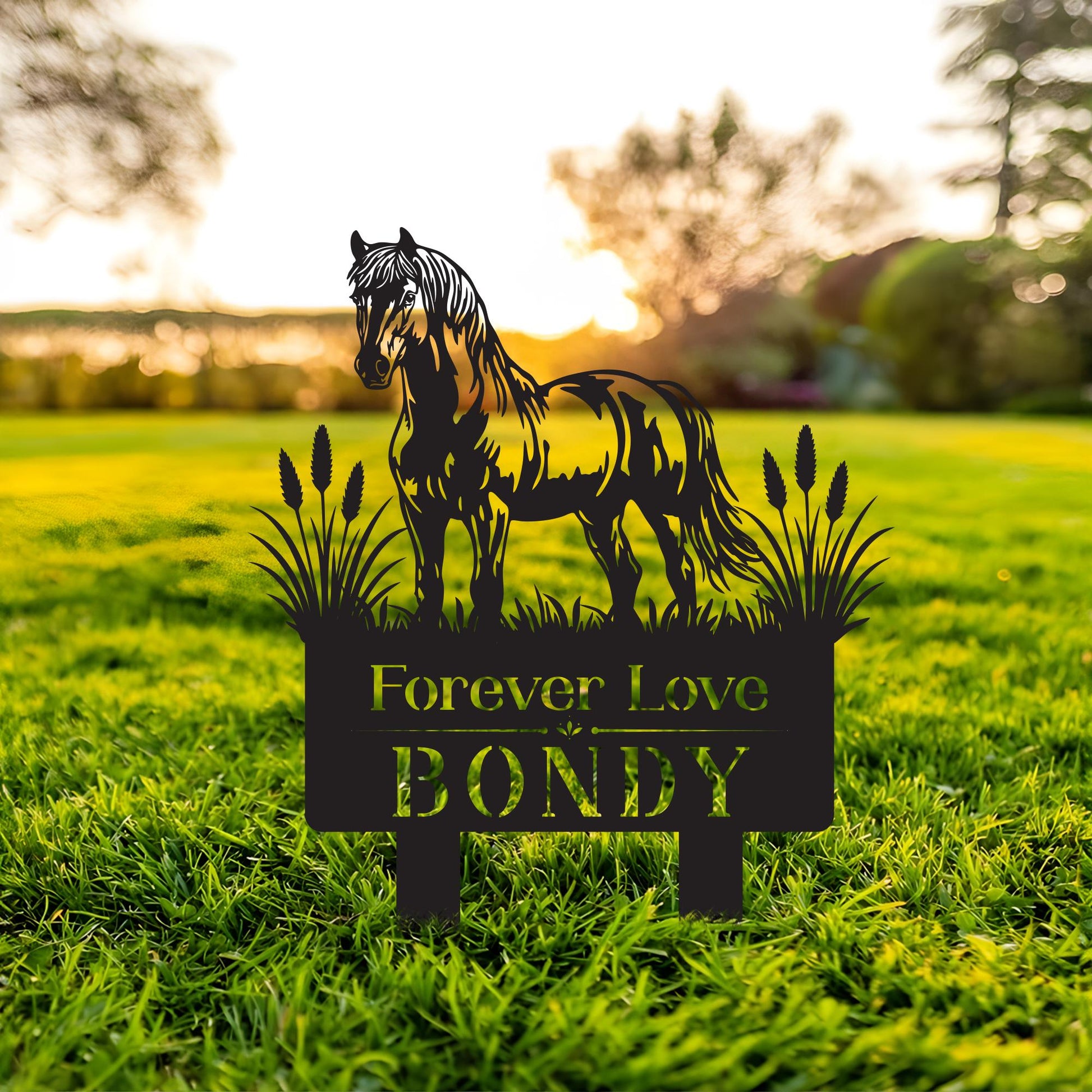 Custom Horse Memorial Yard Sign – Pet Remembrance Garden Stake