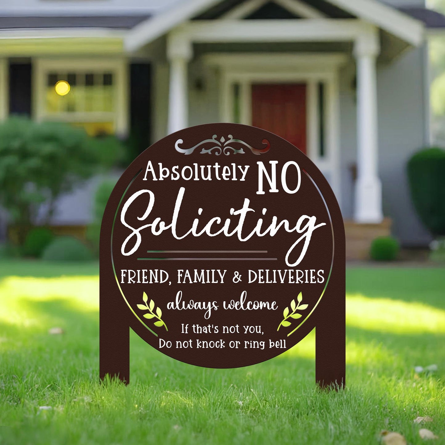 No Soliciting Yard Sign, Metal House Sign, No Soliciting Sign for Home Decor, Funny Metal Yard Stake, Outdoor Decoration, Housewarming Gifts