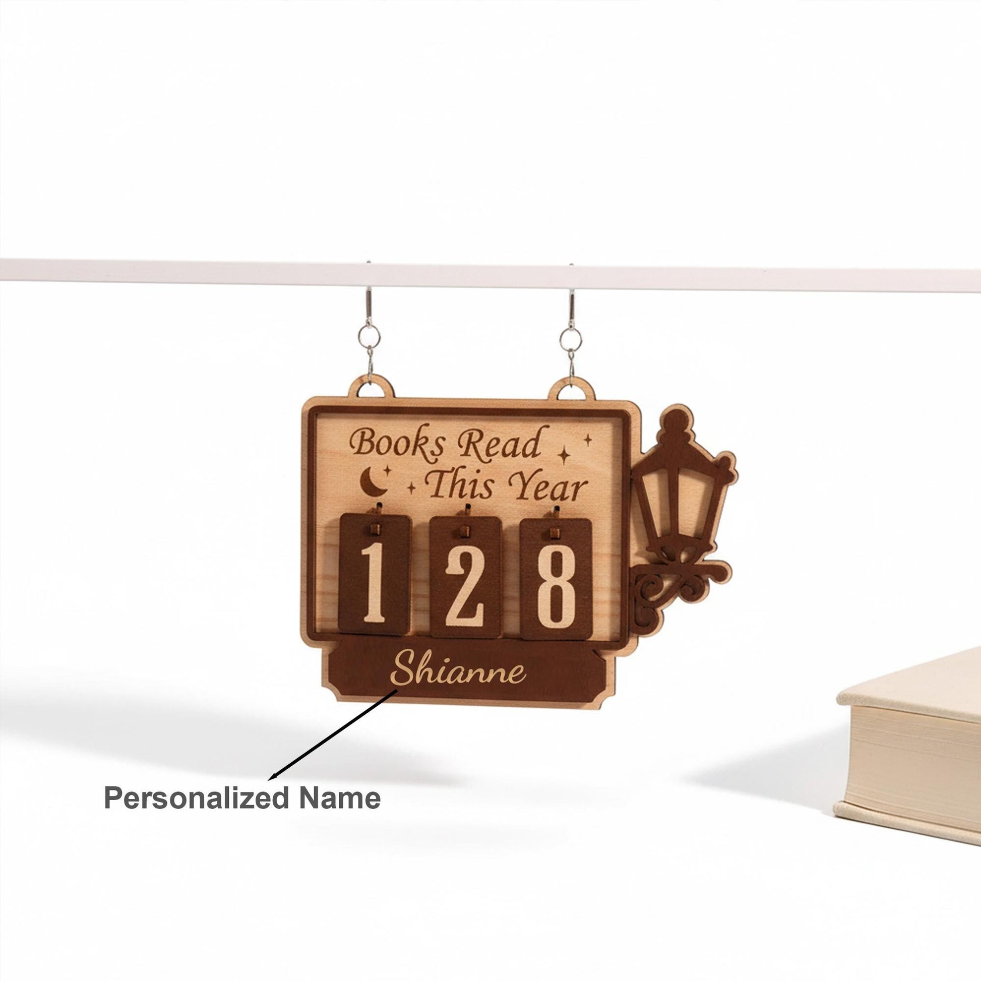 Custom Book Tracker, Books Read This Year Counter, Reading Challenge Tracker, Mini Bookshelf Decor, Gift for Book Lovers