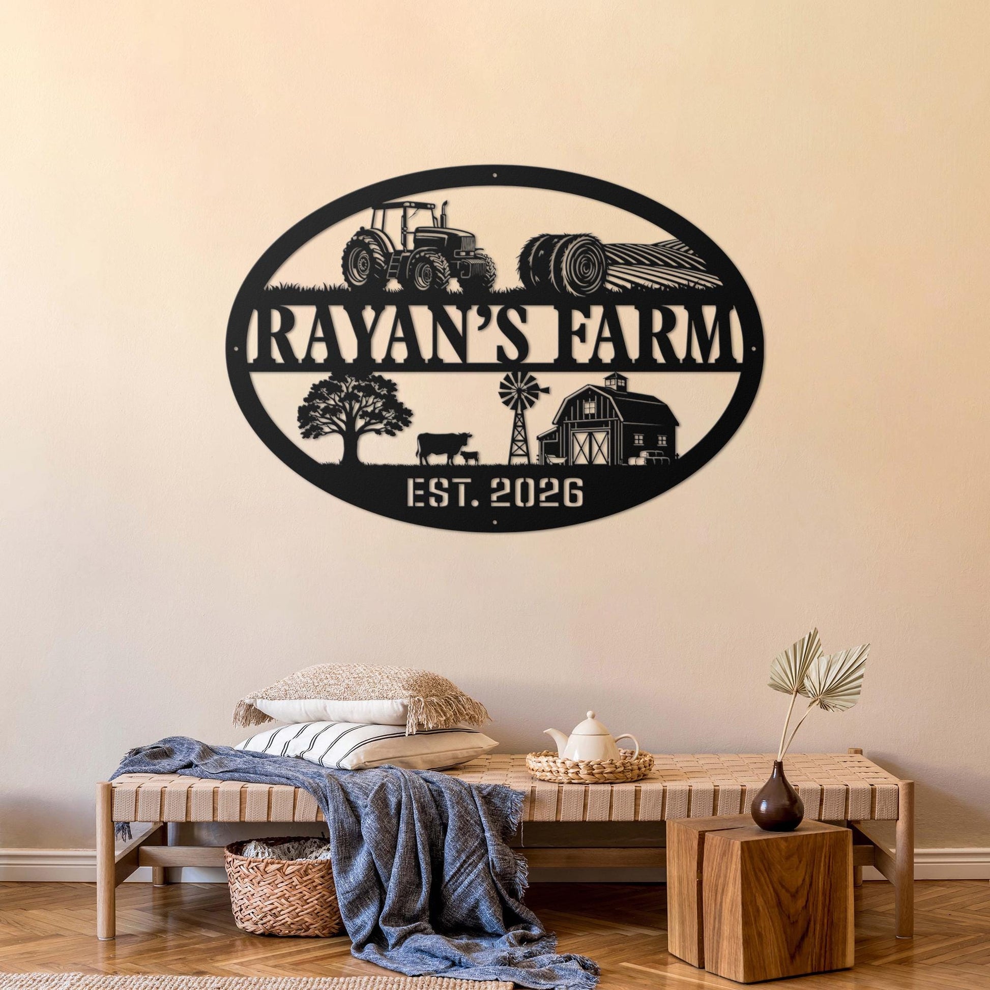 Personalized Farm Metal Sign – Custom Family Farm Name Wall Decor