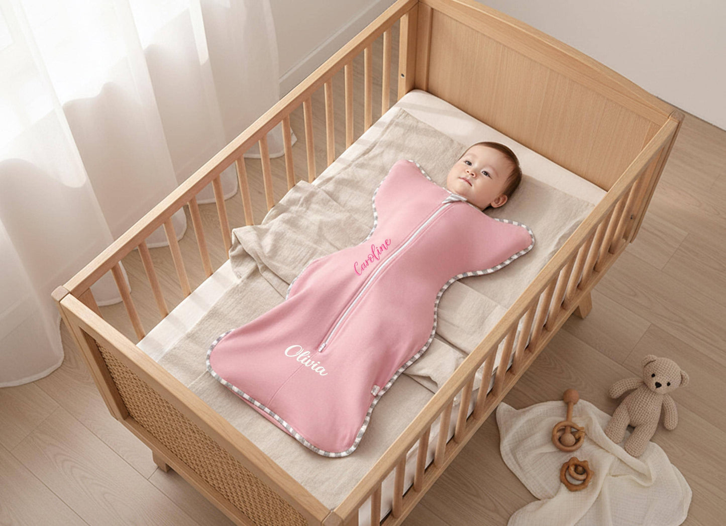 Custom Embroidered Baby Sleep Sack | Personalized Infant Wearable Blanket | Baby Shower & Newborn Gift