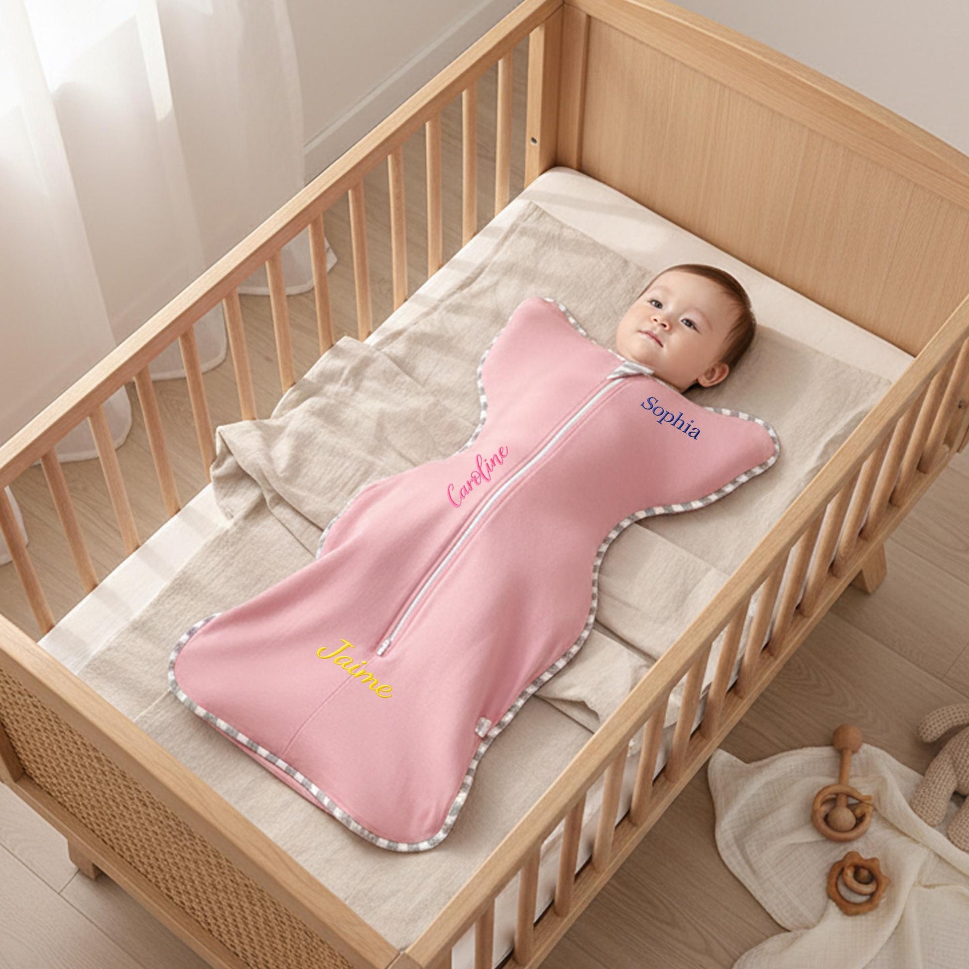 Custom Embroidered Baby Sleep Sack | Personalized Infant Wearable Blanket | Baby Shower & Newborn Gift
