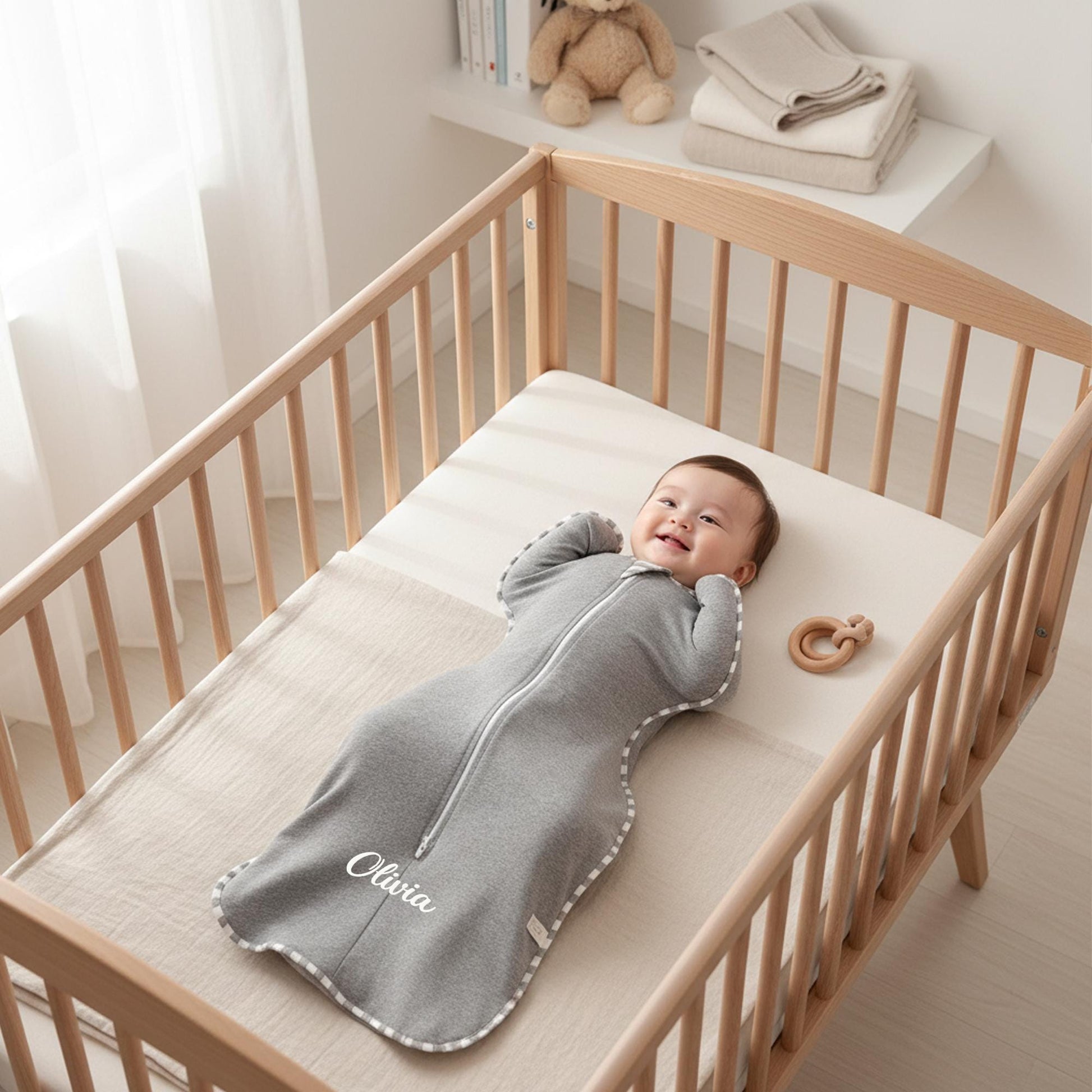 Custom Embroidered Baby Sleep Sack | Personalized Infant Wearable Blanket | Baby Shower & Newborn Gift