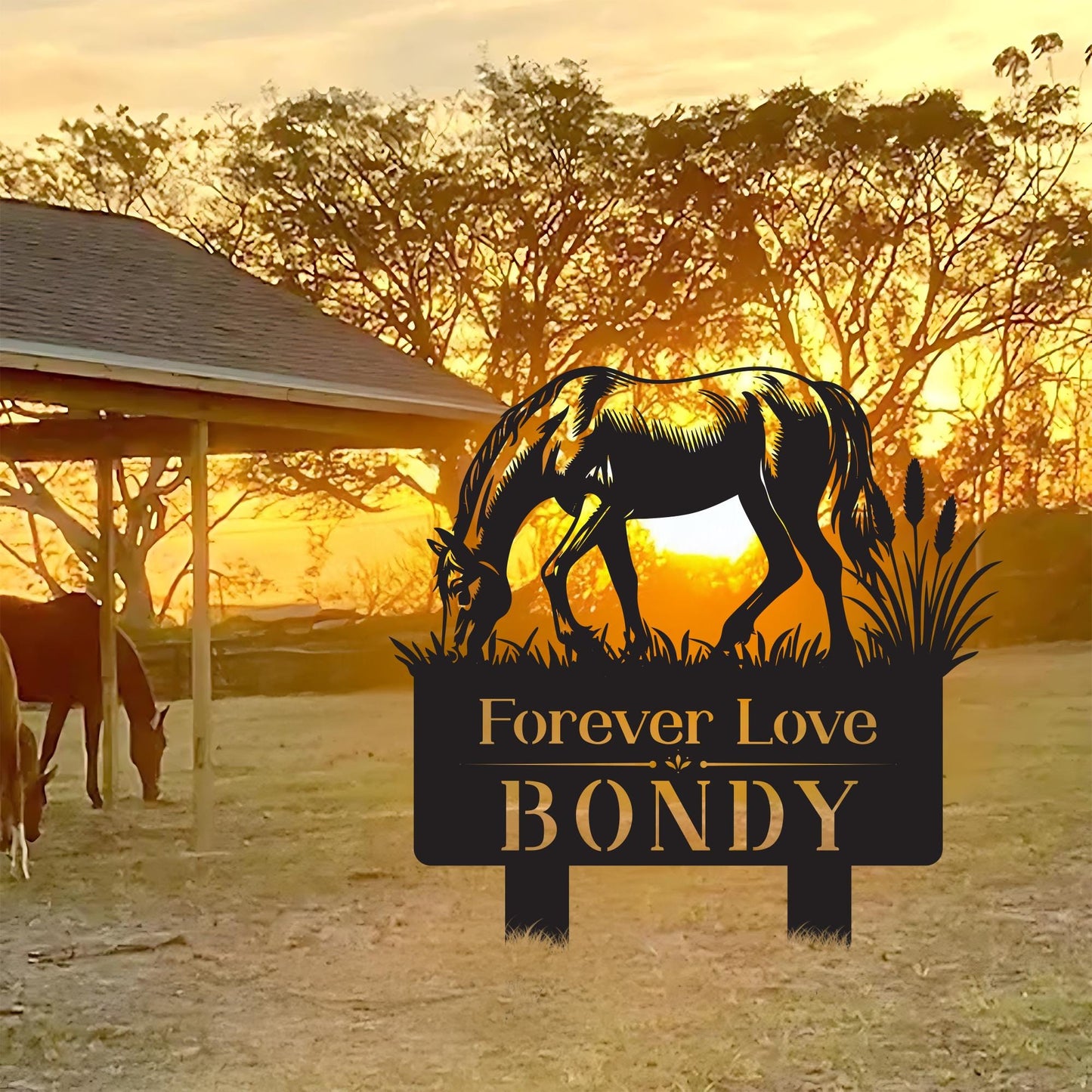 Custom Horse Memorial Garden Stake – Metal Tribute for Horse Lovers
