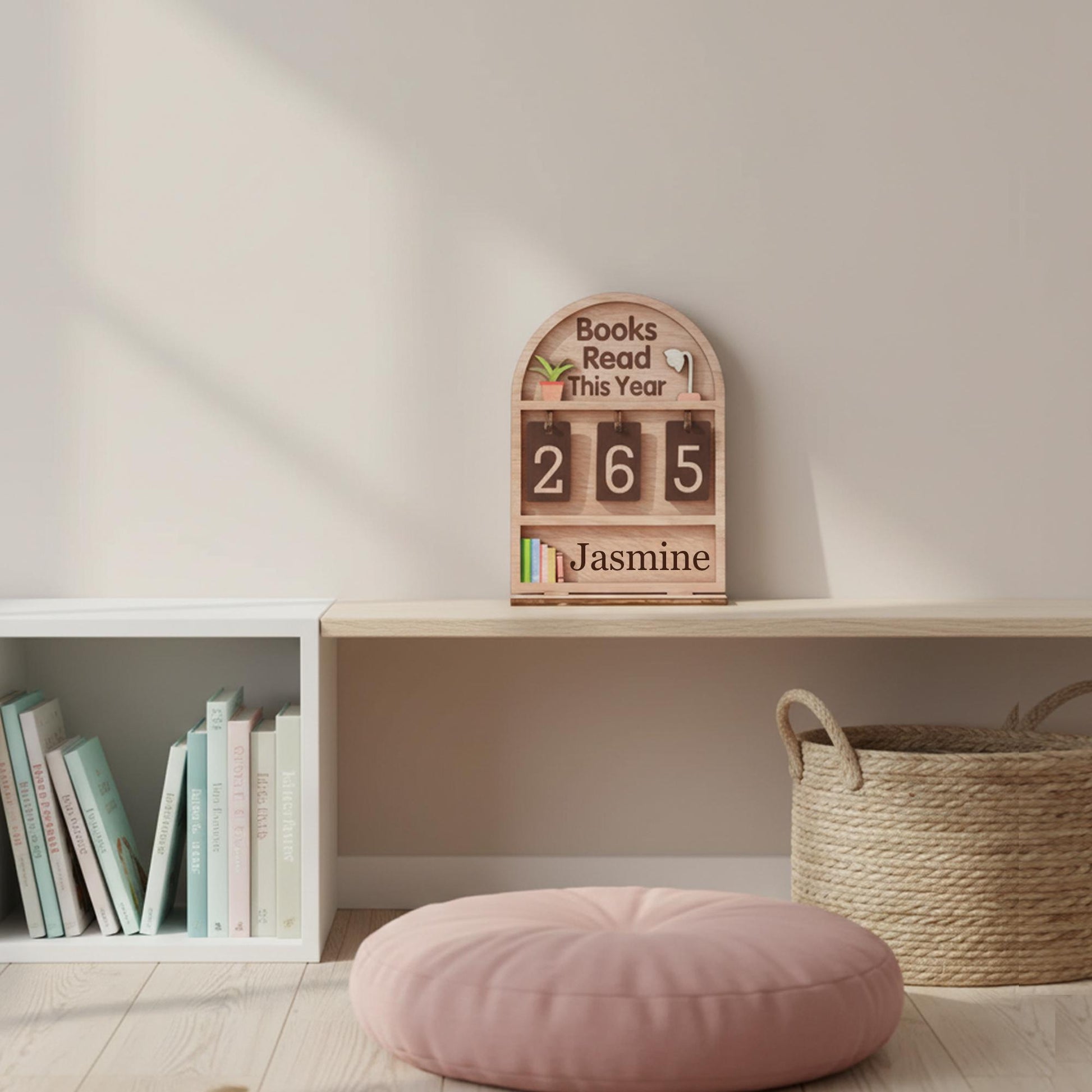 Custom Book Tracker, Books Read This Year Counter, Reading Challenge Tracker, Mini Bookshelf Decor, Gift for Book Lovers