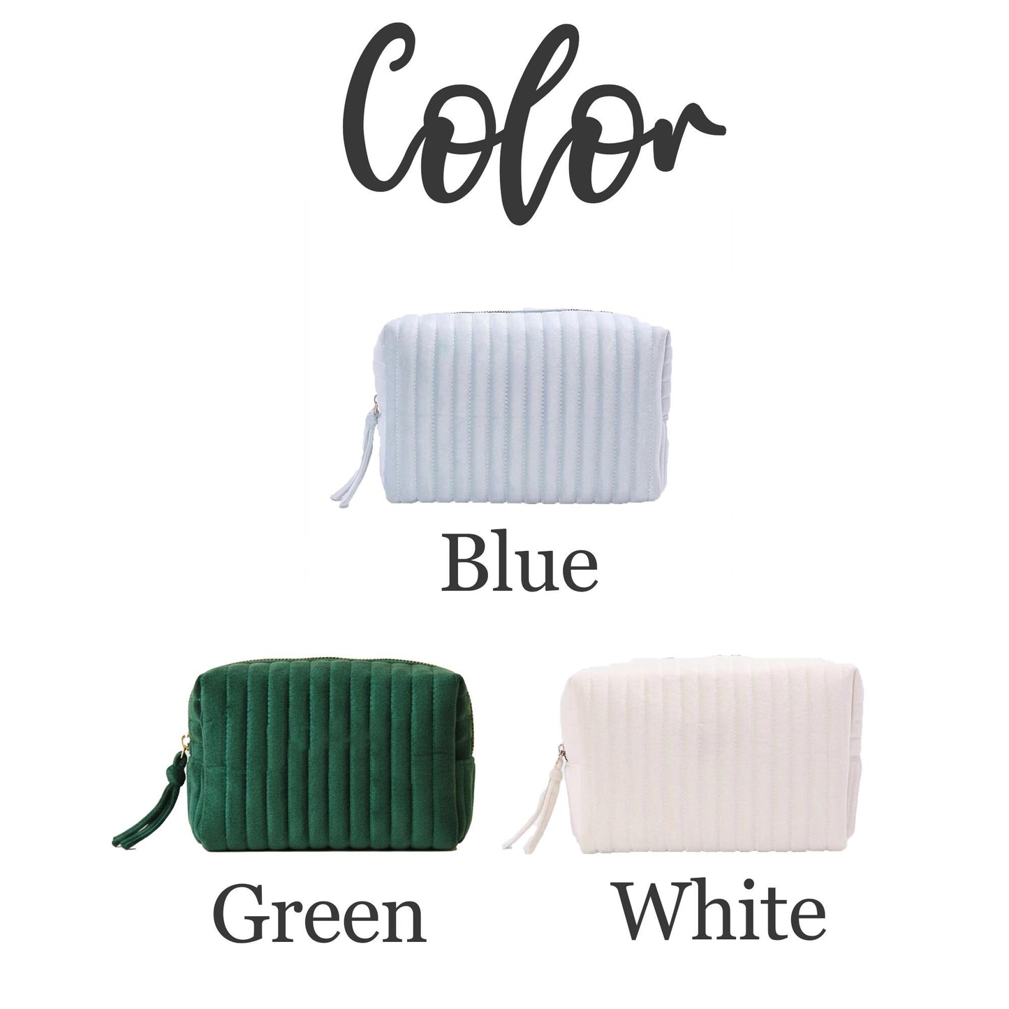 Personalized Embroidered Makeup Bag | Custom Name Corduroy Cosmetic Pouch | Bridesmaid Gift | Travel Toiletry Bag