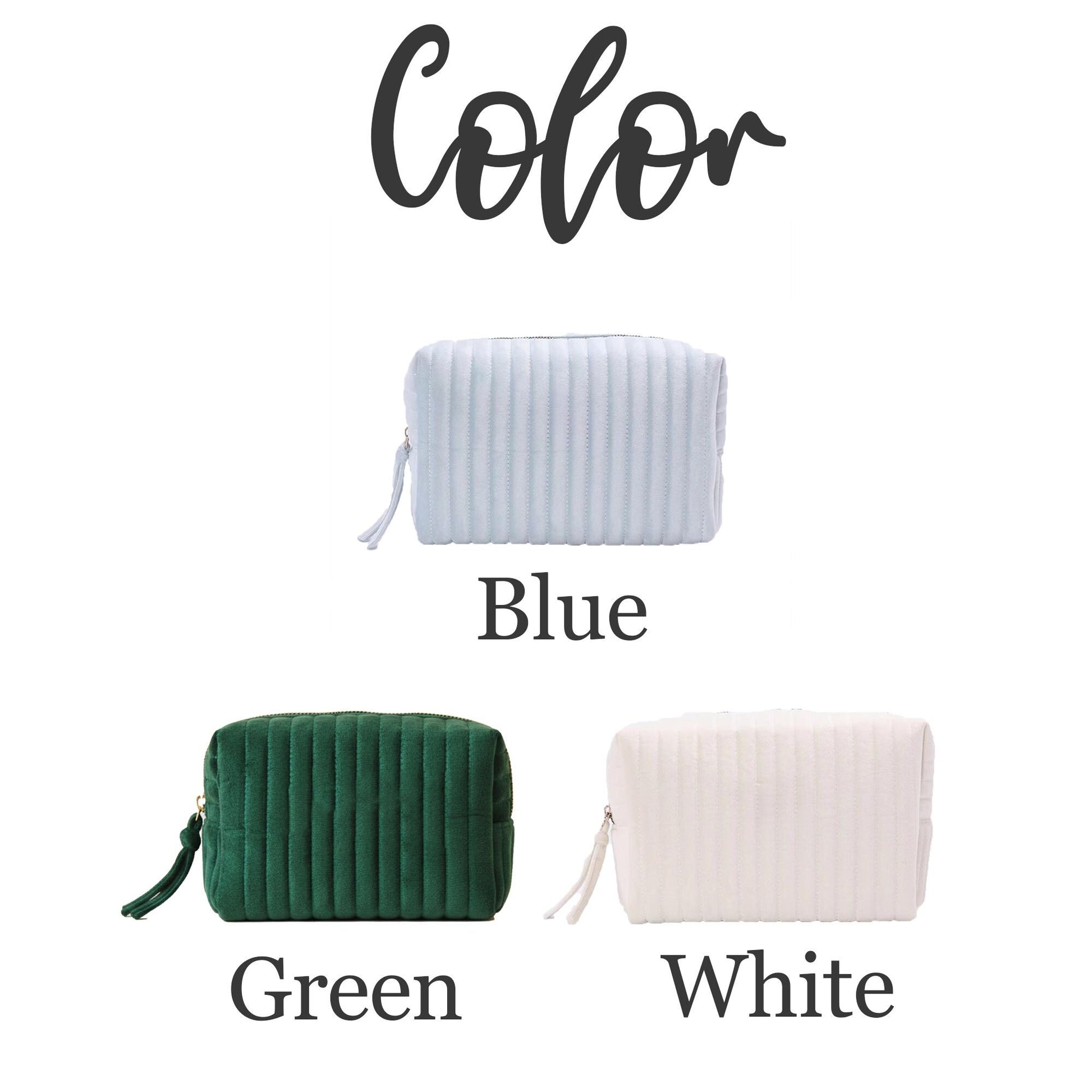 Personalized Embroidered Makeup Bag | Custom Name Corduroy Cosmetic Pouch | Bridesmaid Gift | Travel Toiletry Bag