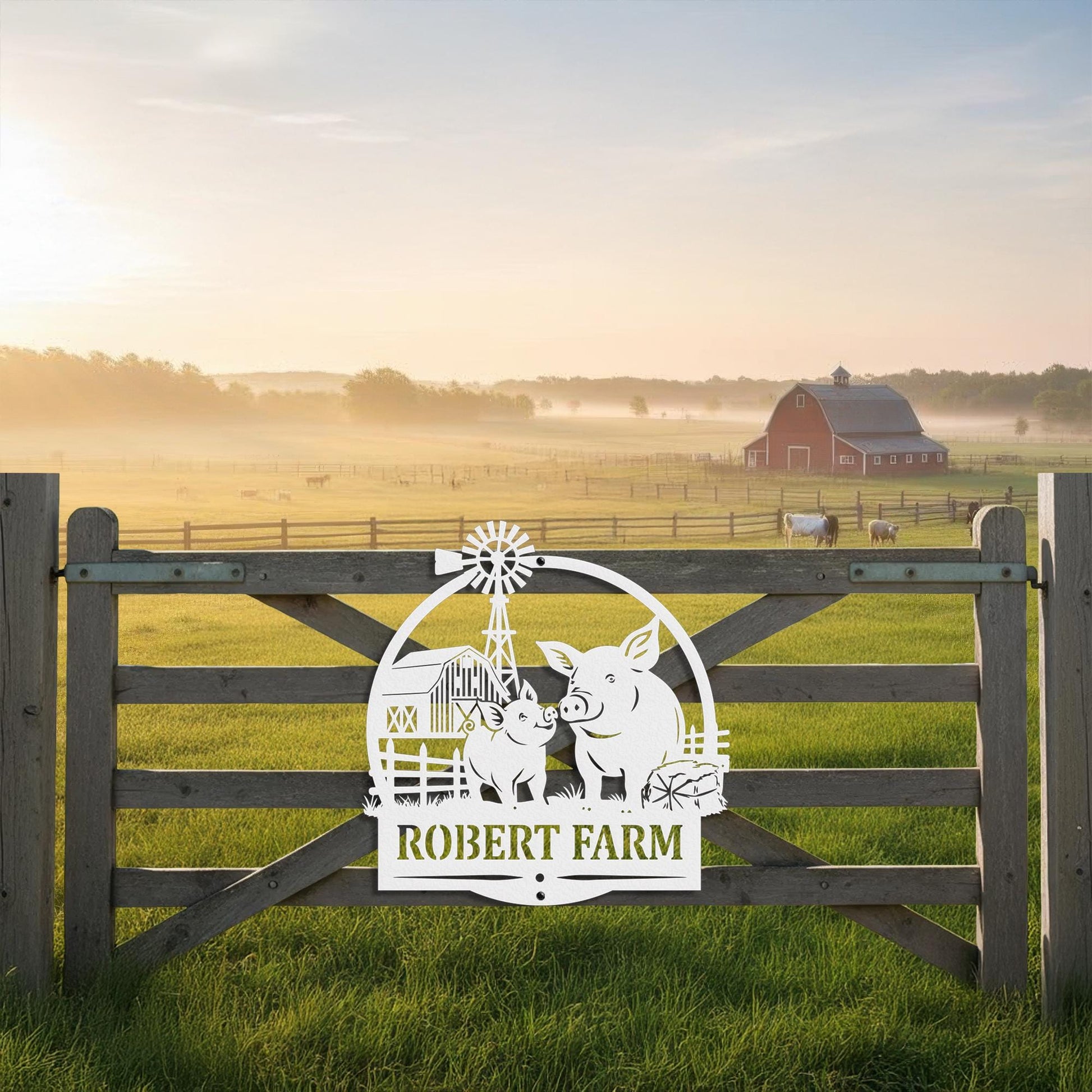 Custom Farm Animal Sign – Personalized Country Farm Decor Gift for Families