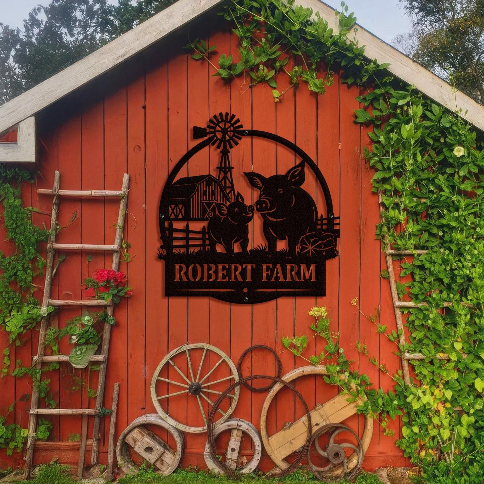 Custom Farm Animal Sign – Personalized Country Farm Decor Gift for Families