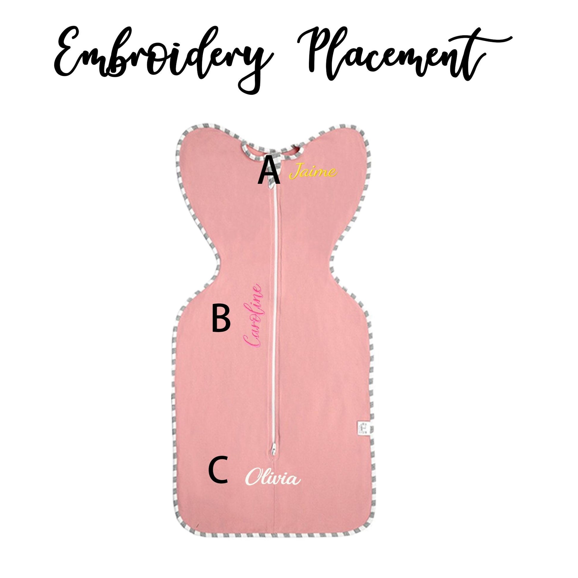 Custom Embroidered Baby Sleep Sack | Personalized Infant Wearable Blanket | Baby Shower & Newborn Gift