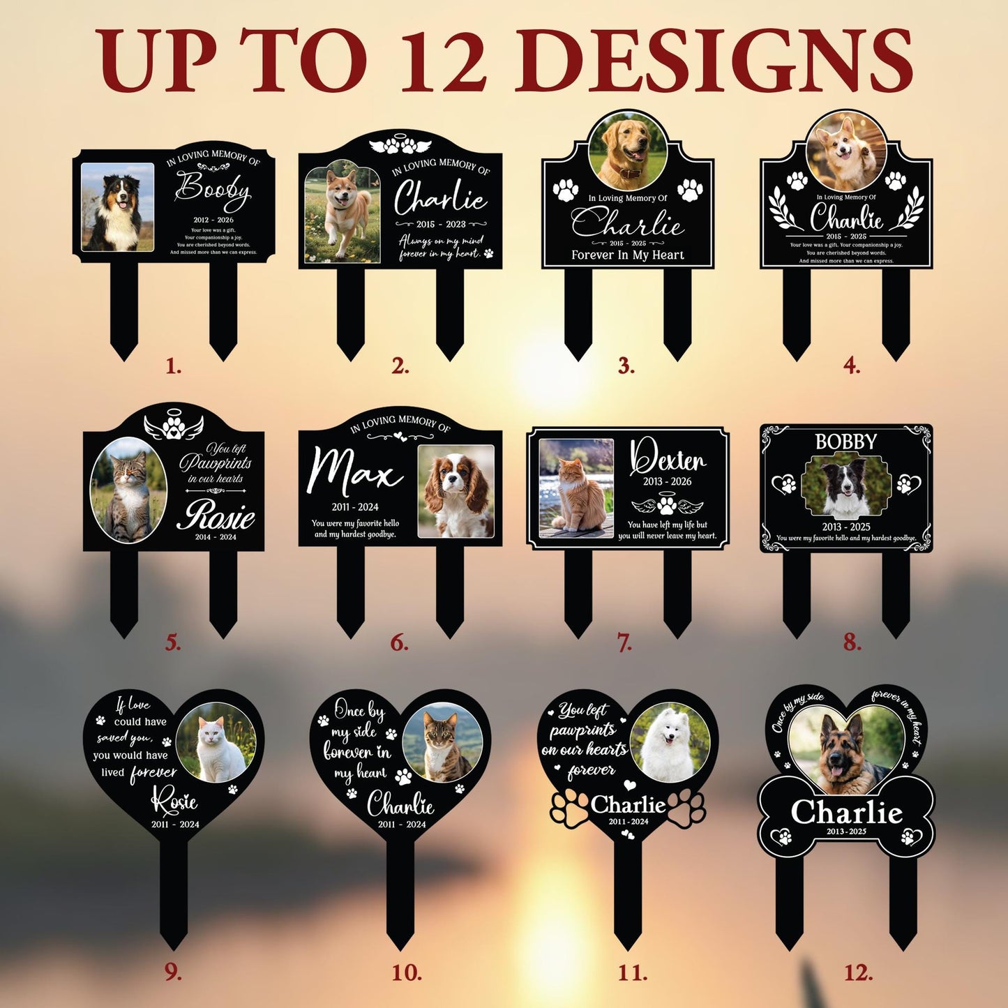 Personalized Pet Memorial Garden Stake – Custom Photo Dog & Cat Grave Marker