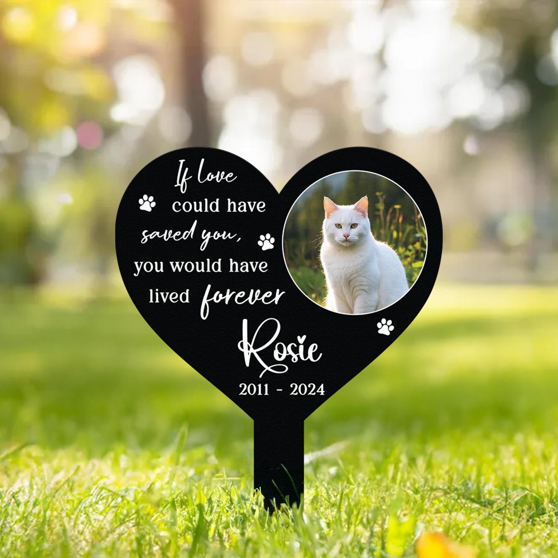 Personalized Pet Memorial Garden Stake – Custom Photo Dog & Cat Grave Marker