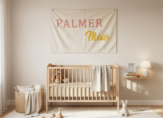 Personalized Chenille Embroidered Tapestry, Custom Text Wall Hanging, Wedding & Family Gift, Party Backdrop Room Decor