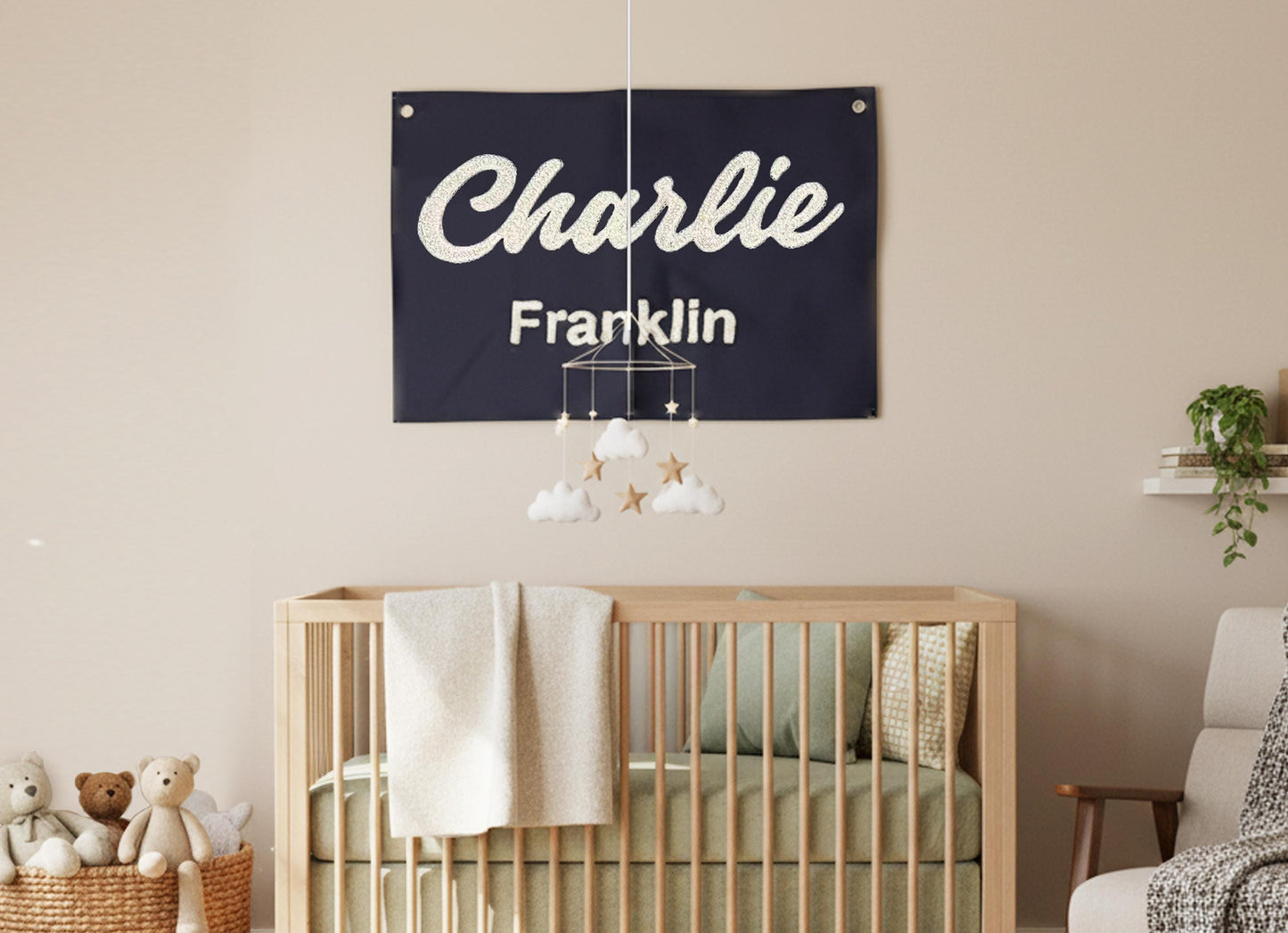 Personalized Chenille Embroidered Tapestry, Custom Text Wall Hanging, Wedding & Family Gift, Party Backdrop Room Decor