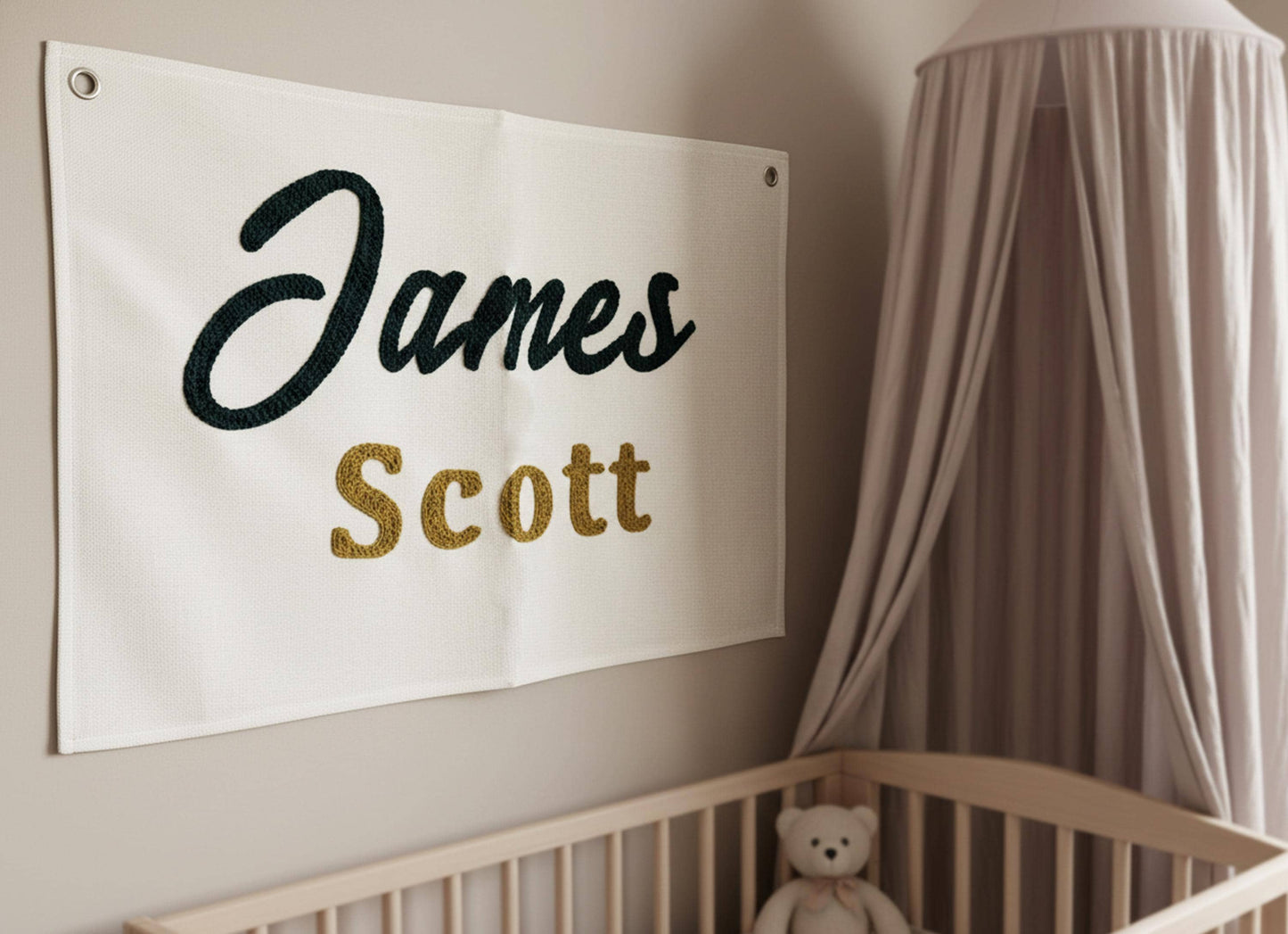Personalized Chenille Embroidered Tapestry, Custom Text Wall Hanging, Wedding & Family Gift, Party Backdrop Room Decor