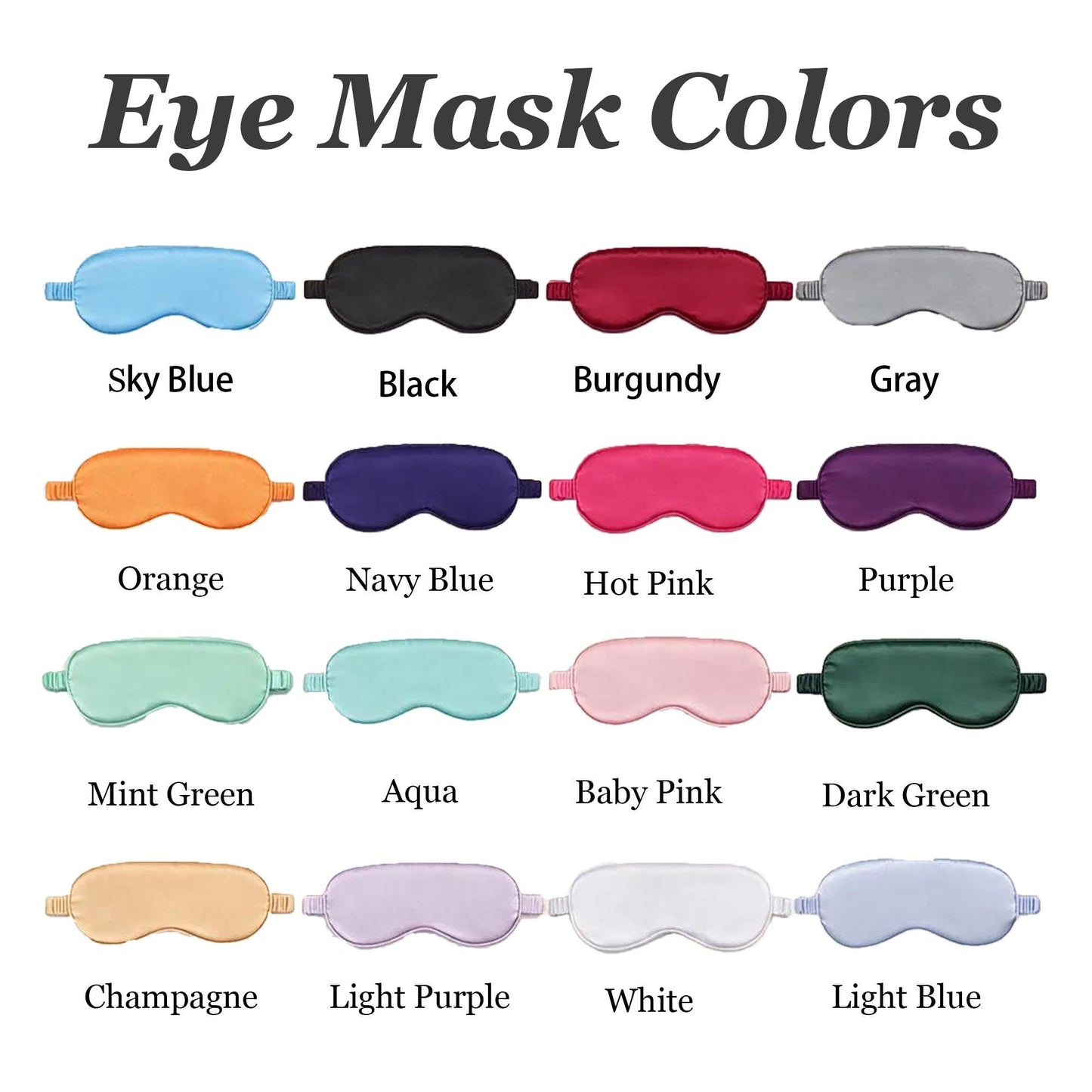 Personalized Embroidered Satin Sleep Mask, Custom Name Eye Mask, Bridesmaid Gift, Self-Care Accessory